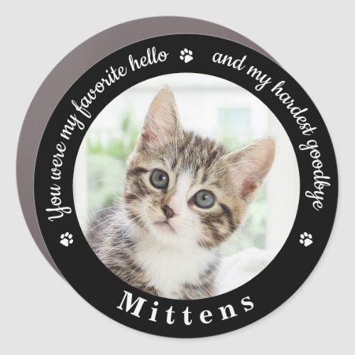 Favorite Hello Custom Photo Pet Cat Memorial Car Magnet
