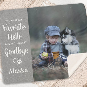 Favorite Hello Goodbye Dog Custom Pet Memorial Sherpa Blanket