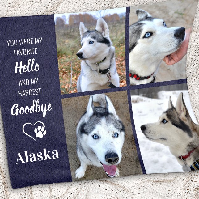 Favorite Hello Goodbye Pet Sympathy Gift Pet Loss Fleece Blanket (Creator Uploaded)