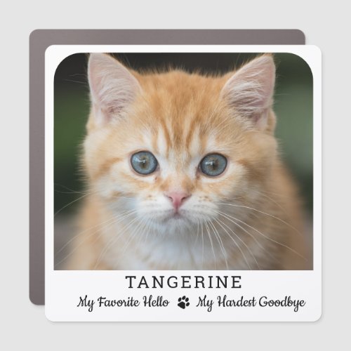 Favorite Hello Hardest Goodbye Cat Memorial Photo Car Magnet