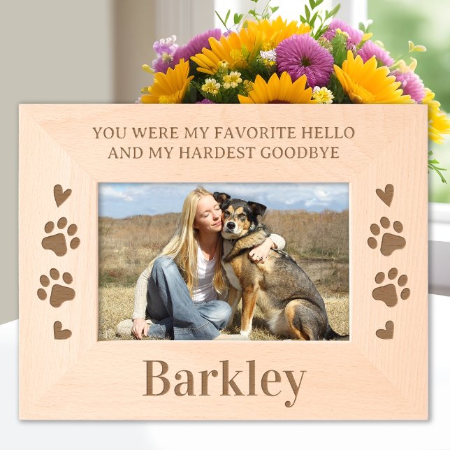 Favorite Hello Hardest Goodbye Custom Pet Memorial Engraved Frames (Creator Uploaded)