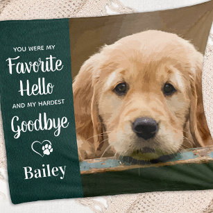 Favorite Hello Hardest Goodbye Custom Pet Memorial Fleece Blanket