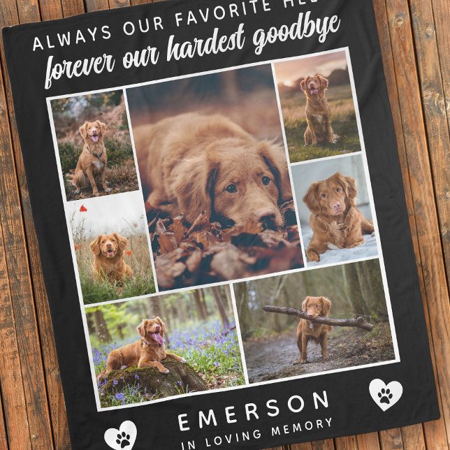 Favorite Hello Hardest Goodbye Dog Photo Collage Fleece Blanket (Creator Uploaded)
