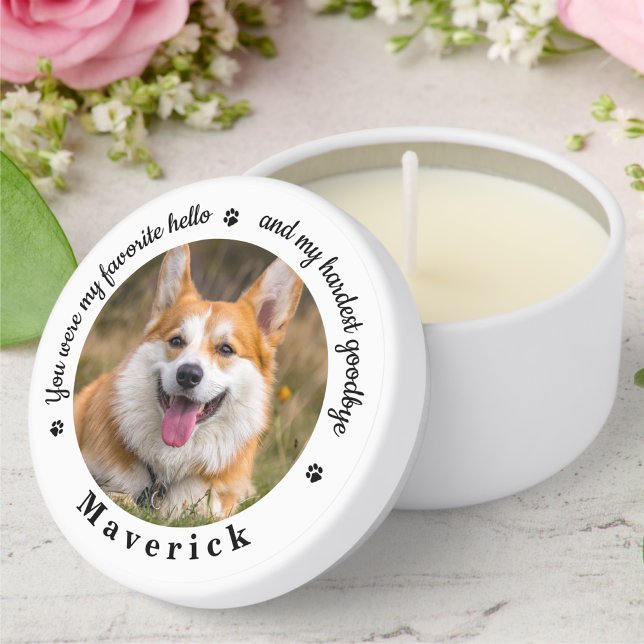 Favorite Hello Hardest Goodbye Pet Dog Memorial Mini Candle Favors (Creator Uploaded)