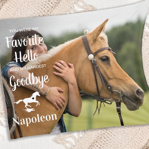 Favorite Hello Hardest Goodbye Pet Horse Memorial Fleece Blanket