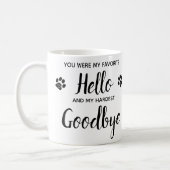Favorite Hello Hardest Goodbye Pet Memorial Photo Coffee Mug (Left)