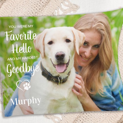 Favorite Hello Hardest Goodbye Pet Memorial Photo  Fleece Blanket