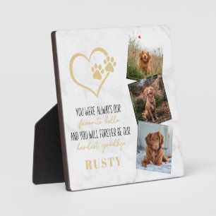 Favorite Hello Hardest Goodbye Pet Memorial Plaque