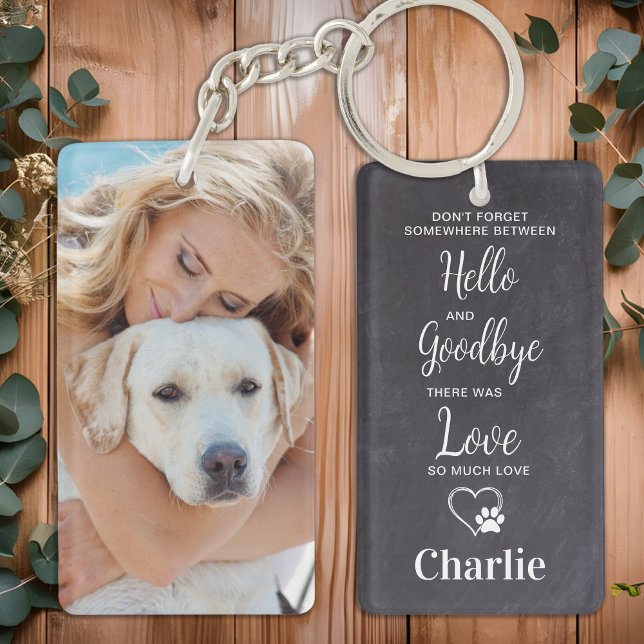 Favorite Hello Hardest Goodbye Photo Pet Memorial Keychain (Creator Uploaded)