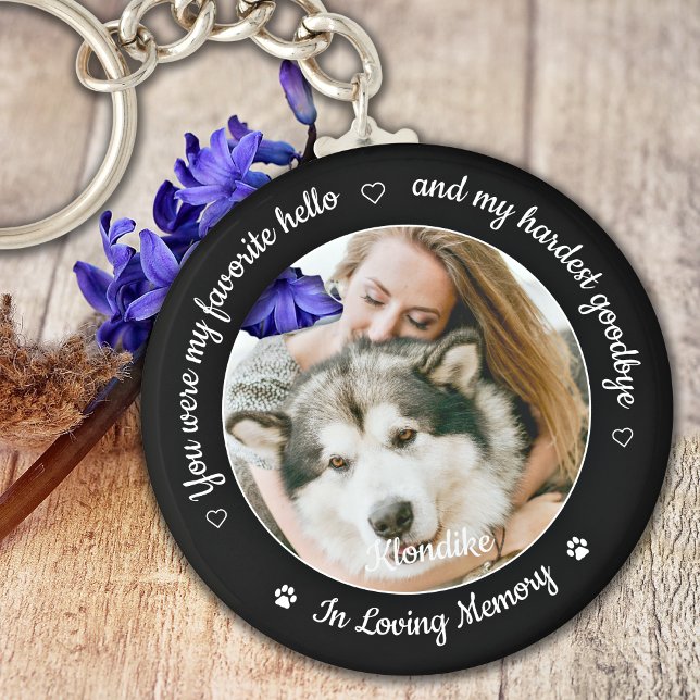 Favorite Hello Hardest Goodbye Photo Pet Memorial Keychain (Creator Uploaded)