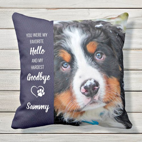 Favorite Hello Modern Personalized Pet Memorial Throw Pillow