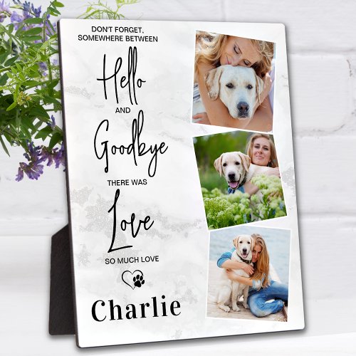 Favorite Hello Personalize Photo Pet Dog Memorial  Plaque