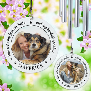 Favorite Hello Personalized Pet Photo Dog Memorial Wind Chime