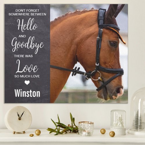 Favorite Hello Pet Memorial Custom Horse Photo Canvas Print