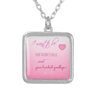 "Favorite Hello" Silver Plated Valentines Necklace