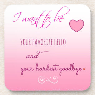 "Favorite Hello" Valentine Cork Coasters