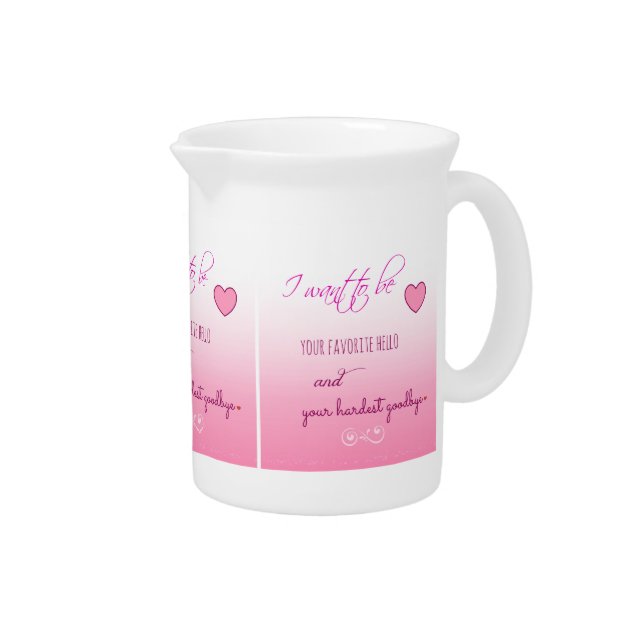 "Favorite Hello" Valentine Decorative Pitcher (Right)
