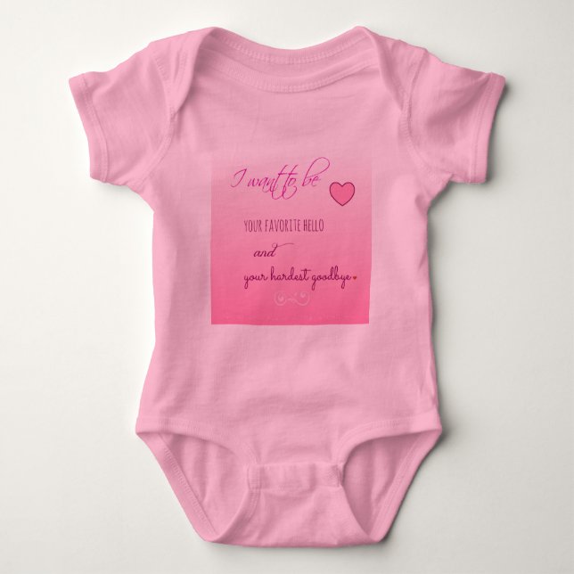 "Favorite Hello" Valentine Infant Jersey Sleeper Baby Bodysuit (Front)