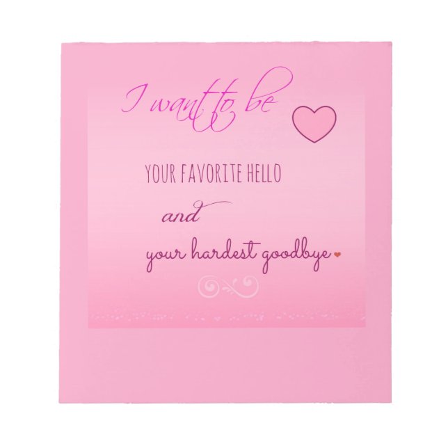 "Favorite Hello" Valentine Notepad (Front)