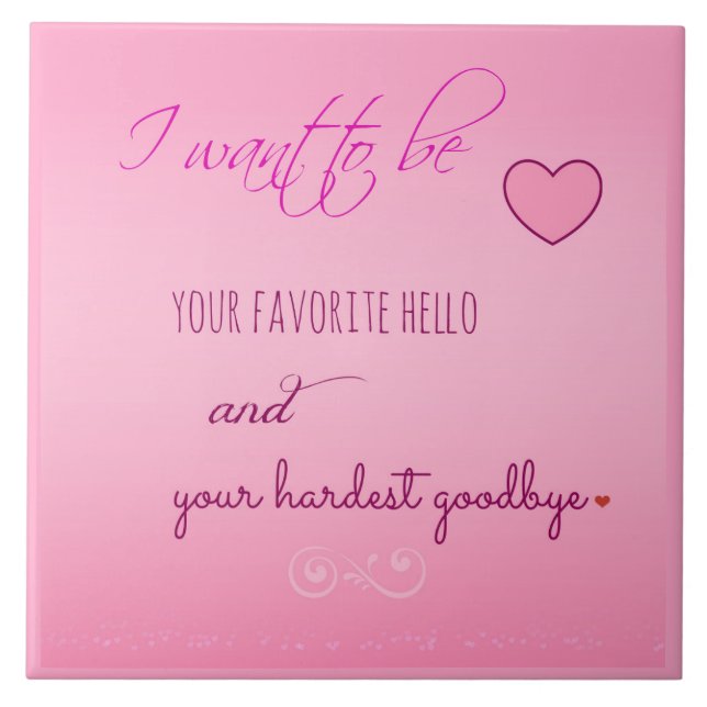 "Favorite Hello" Valentines Day Gift Tile (Front)