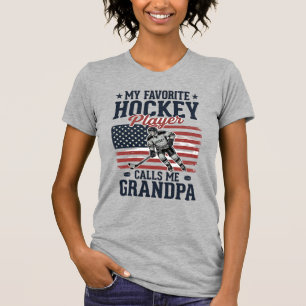 Favorite Hockey Player Calls Me Grandpa Vintage Sh T-Shirt
