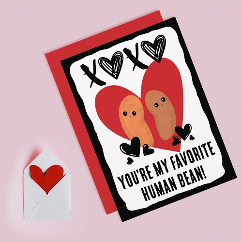 Favorite Human Being Bean Xoxo Valentines Day Holiday Card