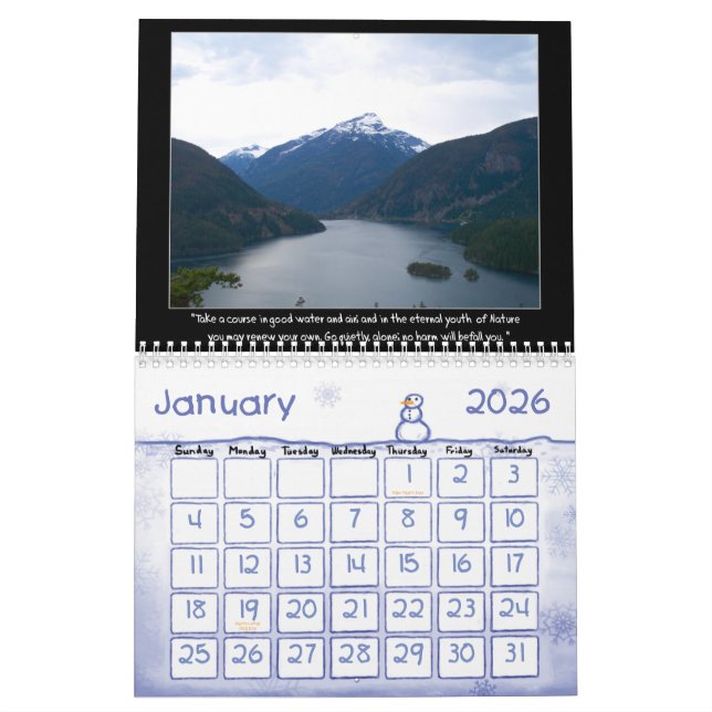 Favorite John Muir Quotations Calendar (Jan 2026)