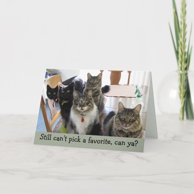 Favorite Kid Father's Day Cat Card (Front)