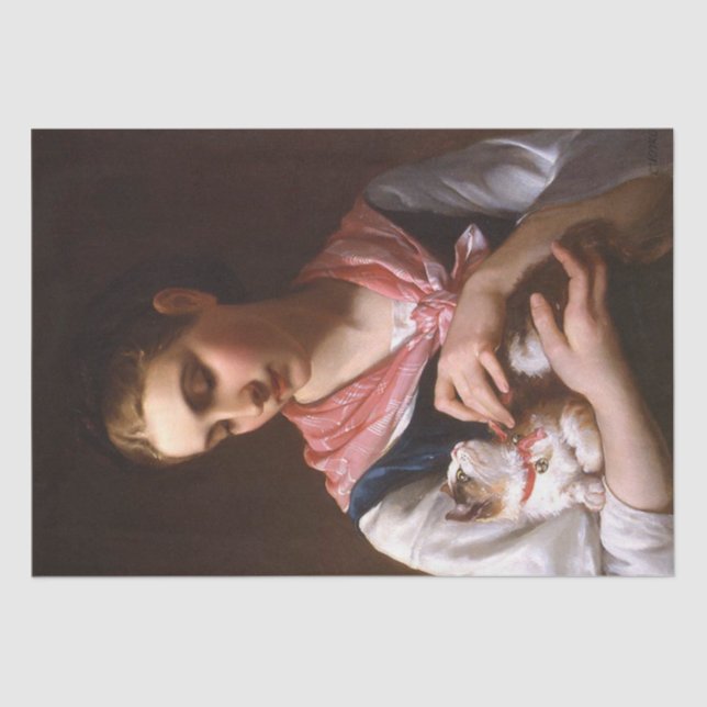 Favorite Kitten (by Émile Munier) Tissue Paper (Front)