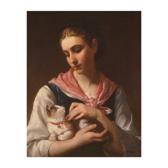 Favorite Kitten (by Émile Munier) Wood Wall Art (Front)