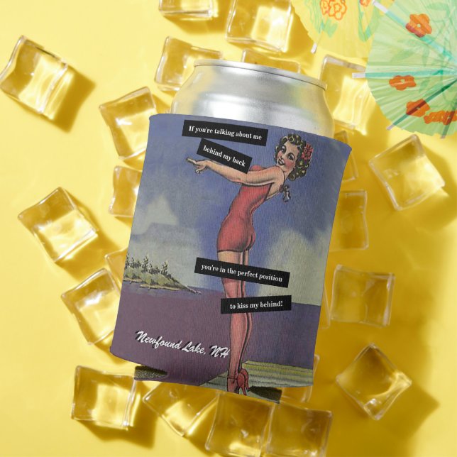 Favorite Lake Funny Personalized Pin-Up Girl Can Cooler (In Situ Summer)