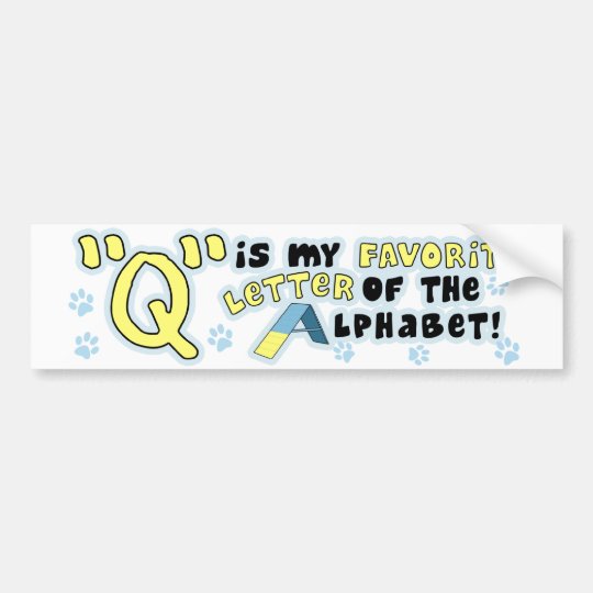 Favorite Letter Q Bumper Sticker