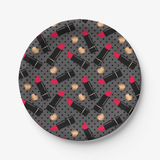 Favorite lipstick throw pillow paper plates (Front)