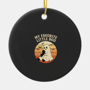 Favorite Little Boo Halloween Ghost Baby Retro Sun Ceramic Ornament