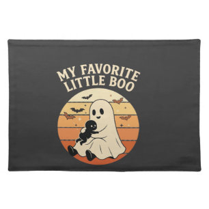 Favorite Little Boo Halloween Ghost Baby Retro Sun Cloth Placemat