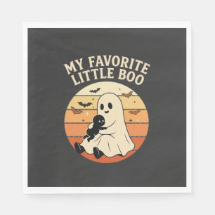 Favorite Little Boo Halloween Ghost Baby Retro Sun Napkins