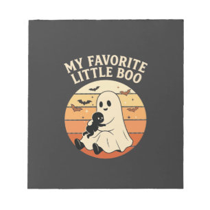 Favorite Little Boo Halloween Ghost Baby Retro Sun Notepad