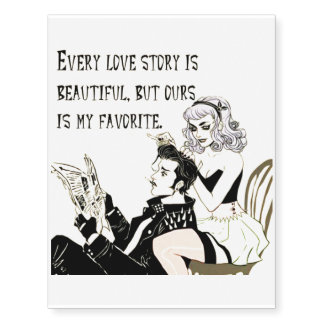 favorite love story temporary tattoo