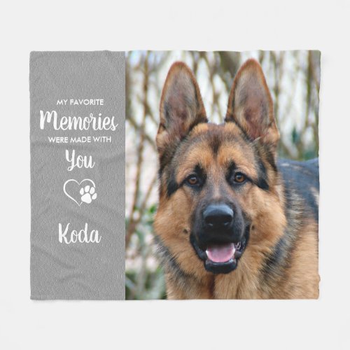 Favorite Memories Custom Dog Photo Pet Memorial Fleece Blanket