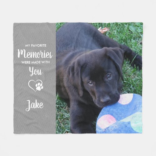 Favorite Memories Dog Lover Pet Loss Pet Memorial Fleece Blanket