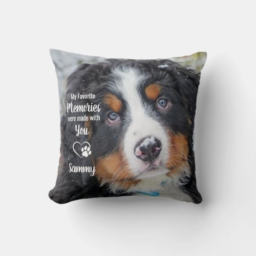 Favorite Memories Dog Lover Pet Loss Pet Memorial Throw Pillow