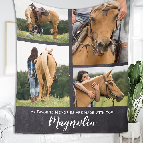 Favorite Memories Pet Memorial Horse Photo Fleece Blanket