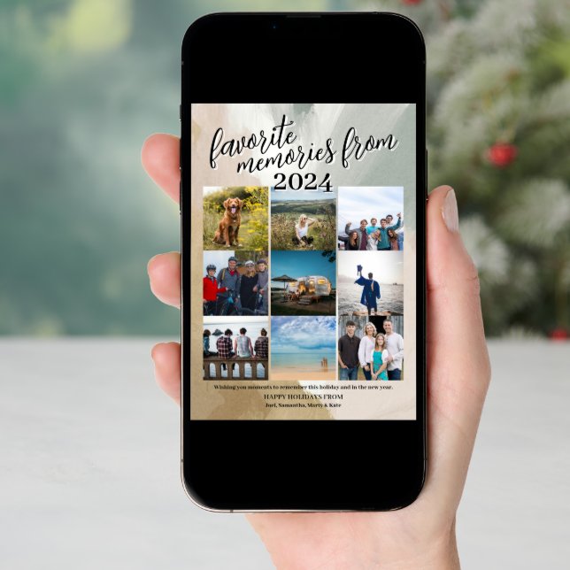 Favorite Memories Photo Collage New Year Holiday Card (Front Digital)
