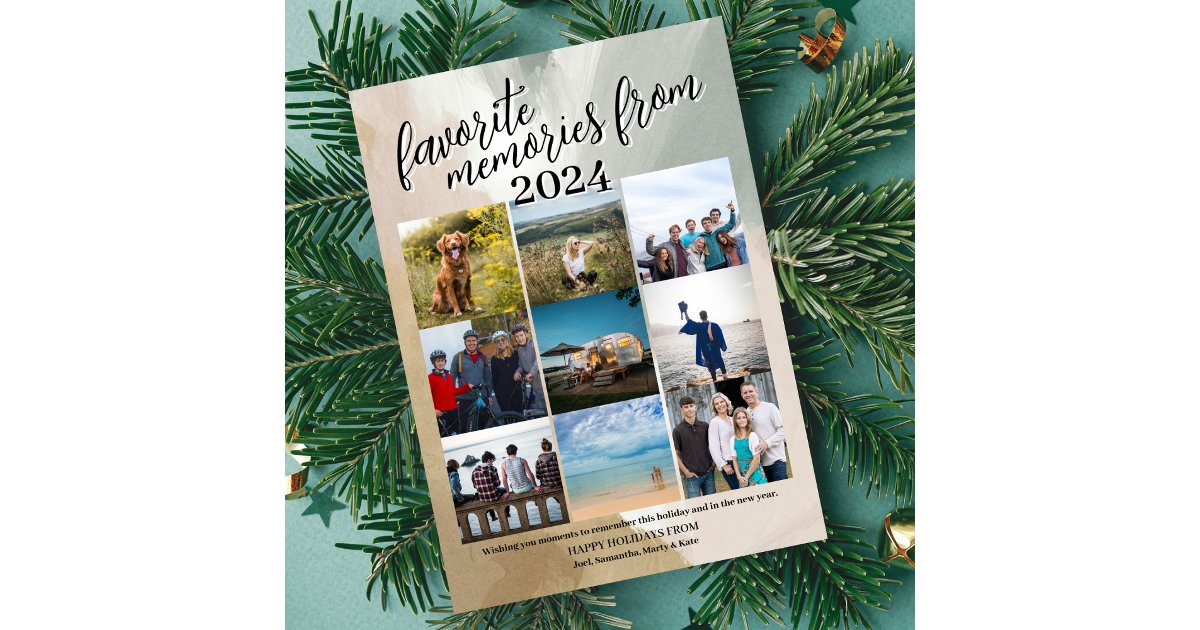 Favorite Memories Photo Collage New Year Holiday Card | Zazzle