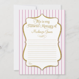 Favorite Memory Card Birthday Memories Pink Gold
