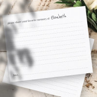 Favorite Memory Funeral Simple Attendance Card