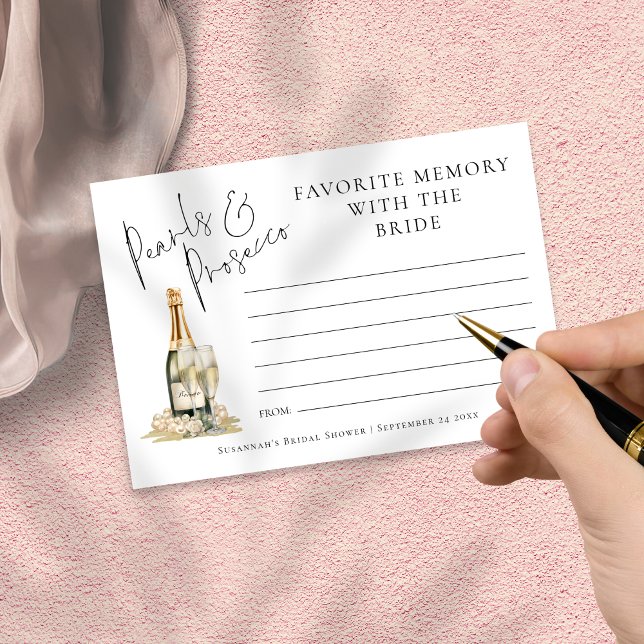 Favorite Memory Pearls Prosecco Bridal Shower Card (Creator Uploaded)