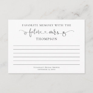Favorite Memory With Future Mrs Bridal Shower Card