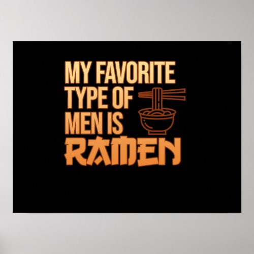 Favorite Men Ramen Anime Kawaii Ramen Noodles Love Poster