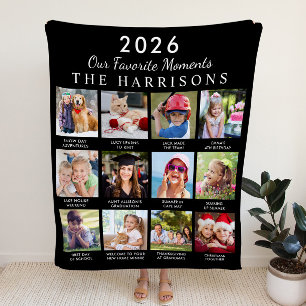 Favorite Moments Family Photo Collage Fleece Blanket